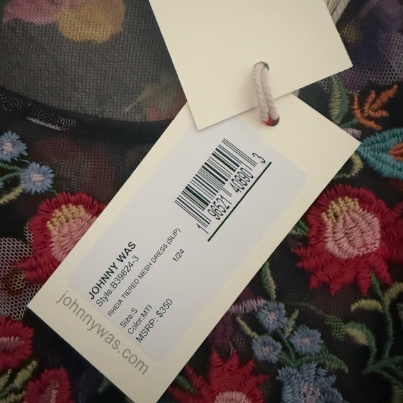 Johnny Was Black Floral Bohemian Dress Size Small - Picture 10 of 10